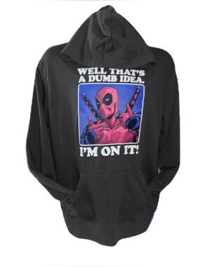 Marvel Men's Gray Hoodie Sweatshirt - Deadpool Graphic Men’s XL (40-42)
